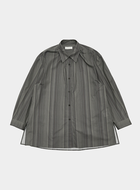 Женская рубашка AMOMENTO Neck Shirring Oversized Stripe