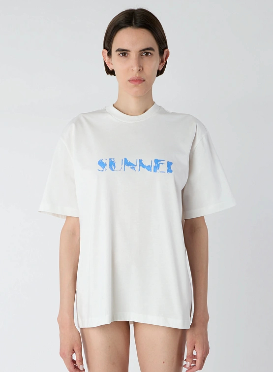 Футболка Sunnei Classic Big Logo Pennellata Off White