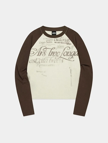 Женский лонгслив LMC Wm Gradation Lettering Raglan Long Brown