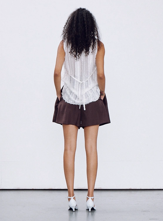 Женские шорты Recto Washed Habutai Silk Detail Shorts Brown