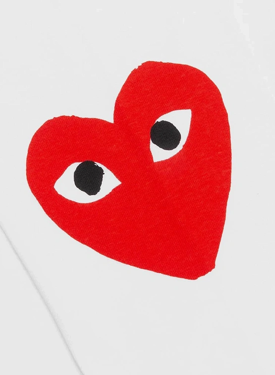 Лонгслив Comme des Garçons PLAY Play 3 Heart White