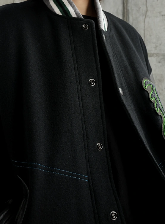 Бомбер FACETASM Patched Stadium Black