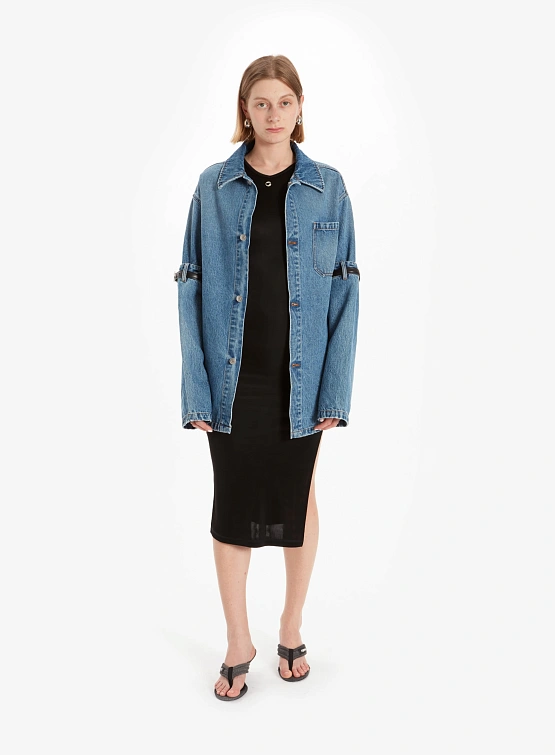 Женская джинсовая куртка Coperni Open Elbow Jacket Washed Blue