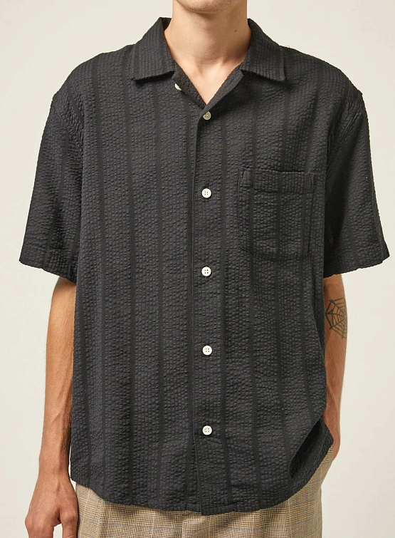 Рубашка Corridor Striped Seersucker SS Black