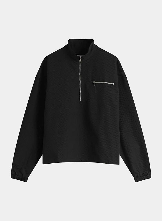 Халф-зип MKI MIYUKI ZOKU Seersucker Quarter Black