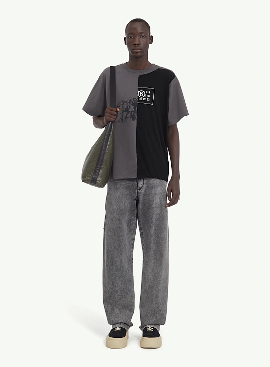 Футболка MM6 Maison Margiela Split Number Logo Grey