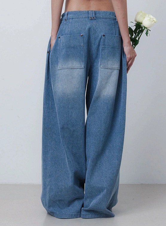 Женские джинсы EPINGLER Wide Tuck Denim Washed Blue