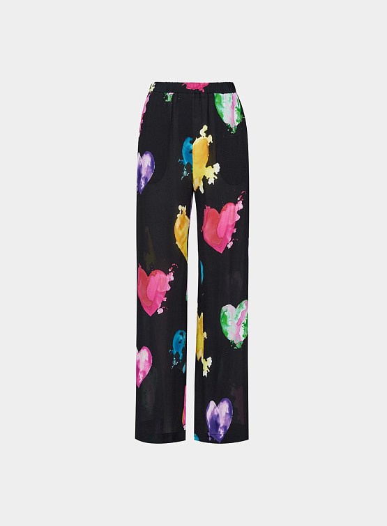 Женские брюки MSGM Dripping Hearts Black