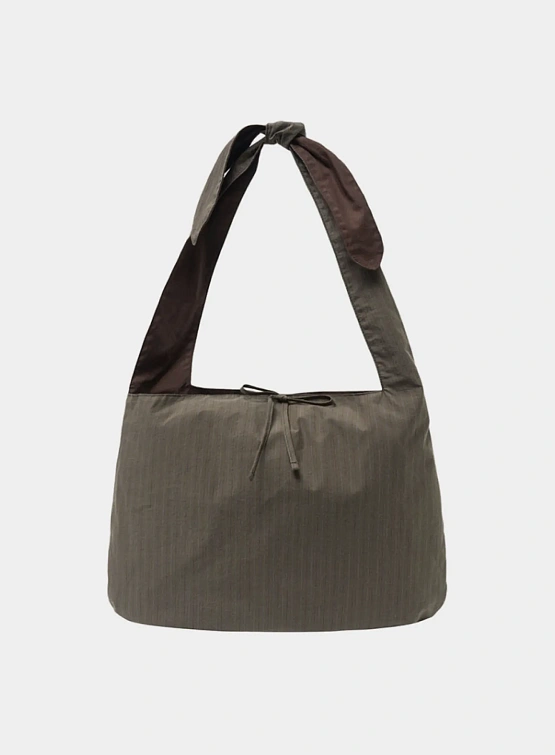 Сумка AMOMENTO Stripe Large Shoulder Brown