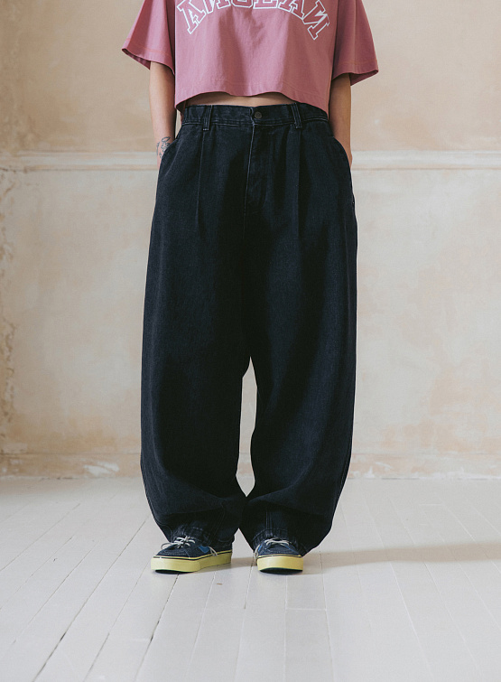 Джинсы ANGLAN Tin Denim Balloon Pants Black Denim