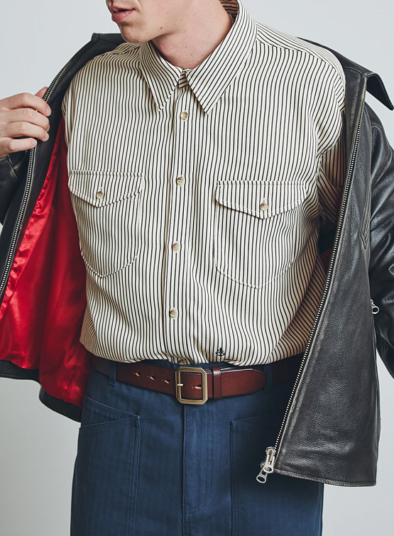 Рубашка Uniform Bridge Two Pocket Stripe Shirt Ivory