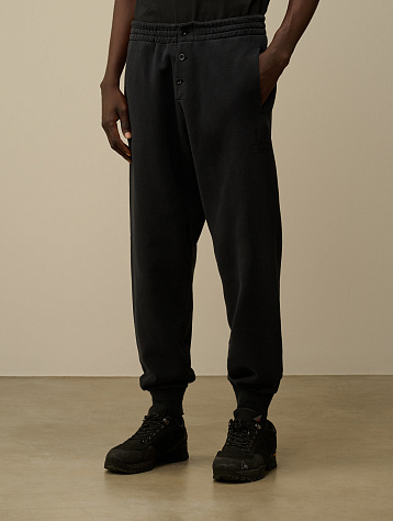 Брюки C.P. Company Diagonal Fleece Logo Black Sand