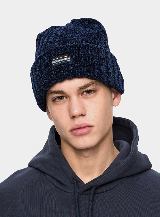 Шапка thisisneverthat Low Gauge Velvet Knit Beanie Navy