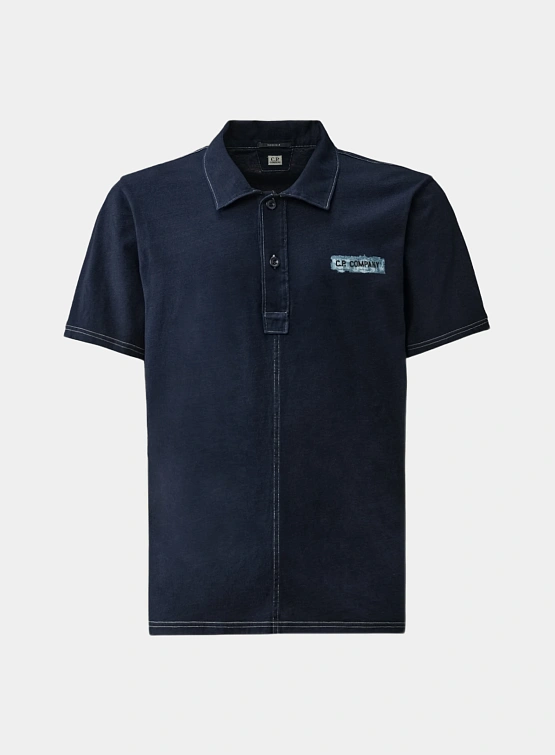 Поло C.P. Company Indigo Jersey Polo Shirt Denim Blue