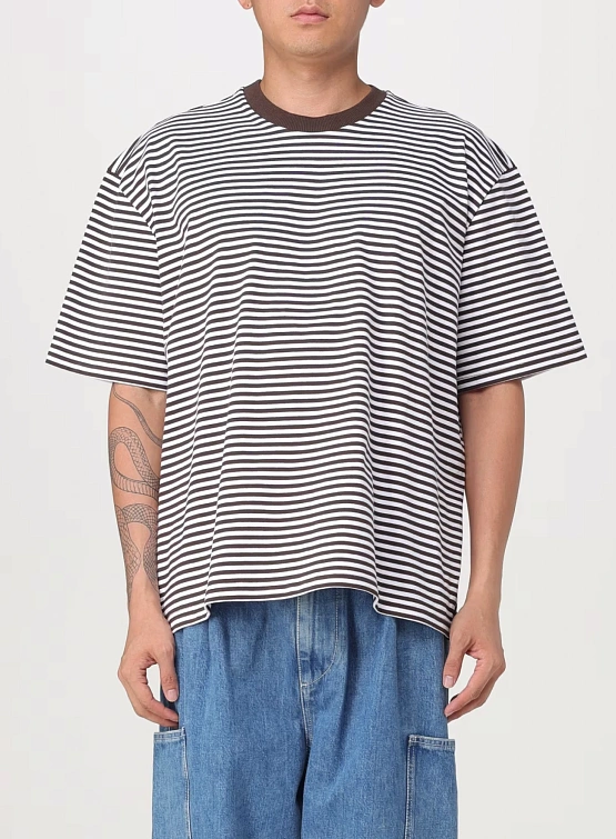 Футболка Sunnei Striped Over Brown & Optical White