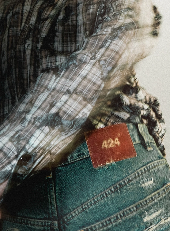 Джинсы 424 Big Daddy Ripped Denim Washed Blue