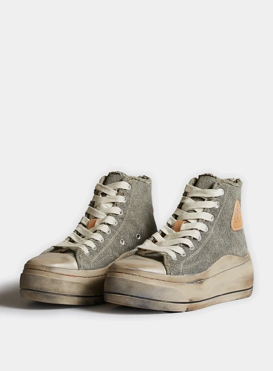 Женские Кеды R13 Kurt High Top Washed Olive