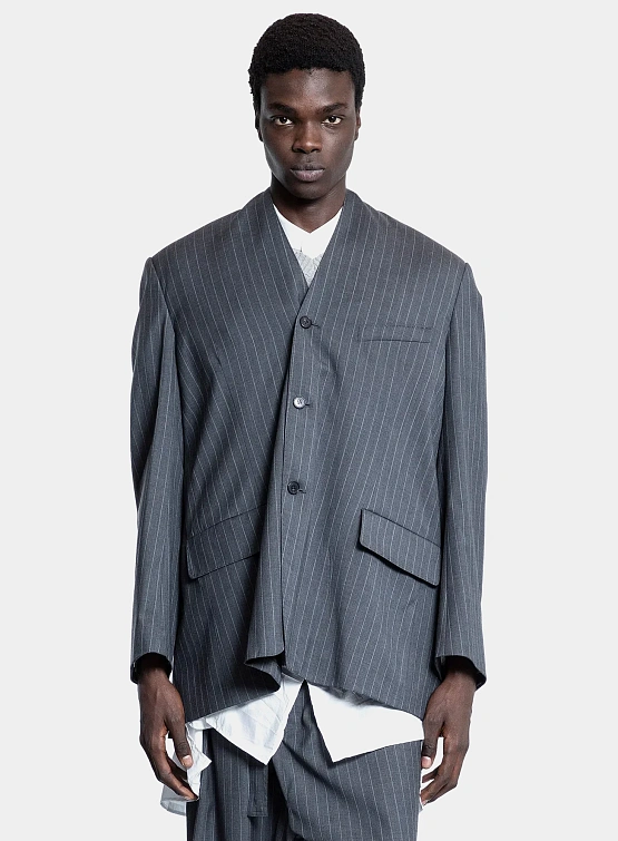 Блейзер Hed Mayner Pinstripe Cashmere Blazer Dark Grey