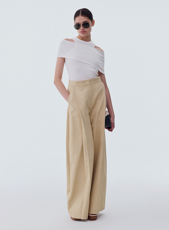 Женские брюки Recto Corte Wide Boat Pants Beige