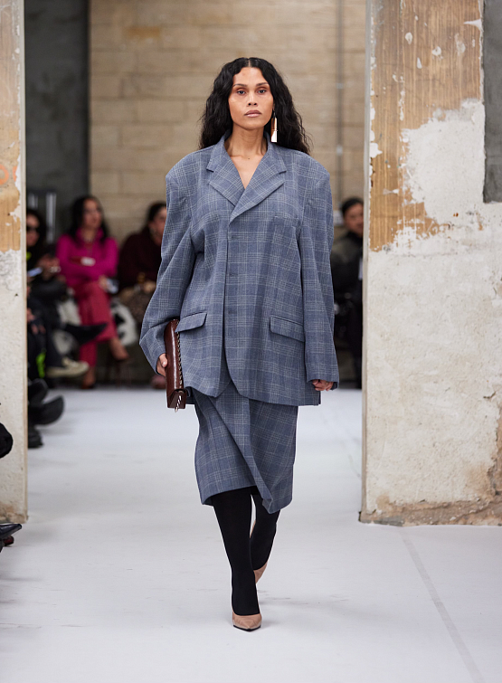 Женская юбка ABRA Long Skirt Squares Grey