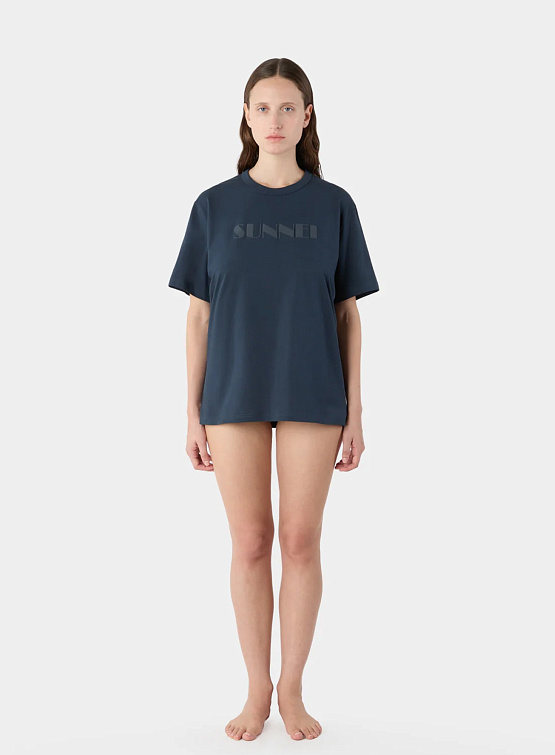 Футболка Sunnei Classic T-Shirt Logo Sprayed Carbon