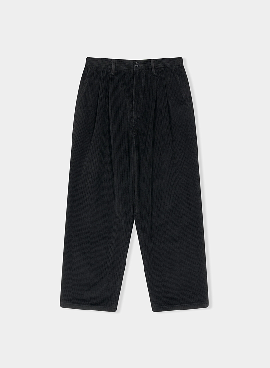 Брюки YESEYESEE Cord Tucked Pants Black