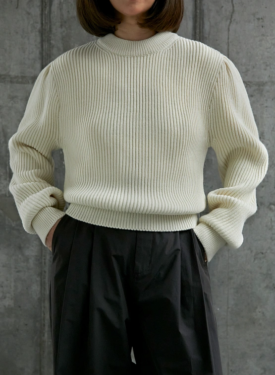 Женский свитер AMOMENTO Half Neck Knit Ecru