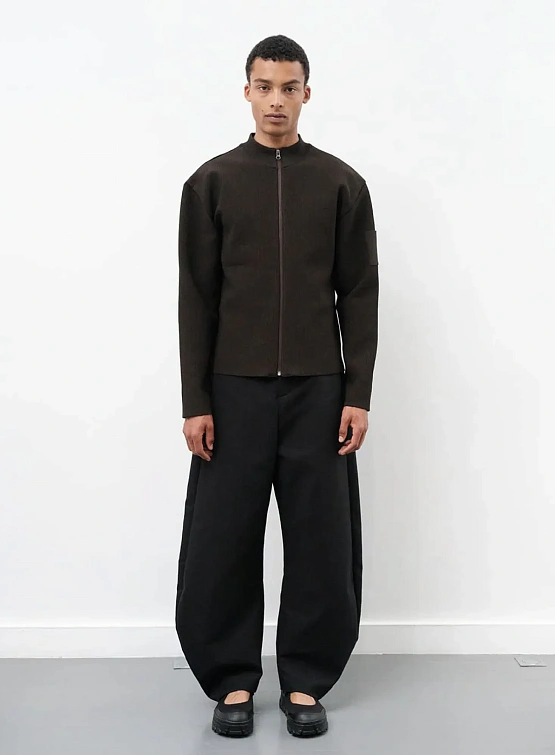 Кардиган AMOMENTO Mock Neck Zip-Up Dark Brown