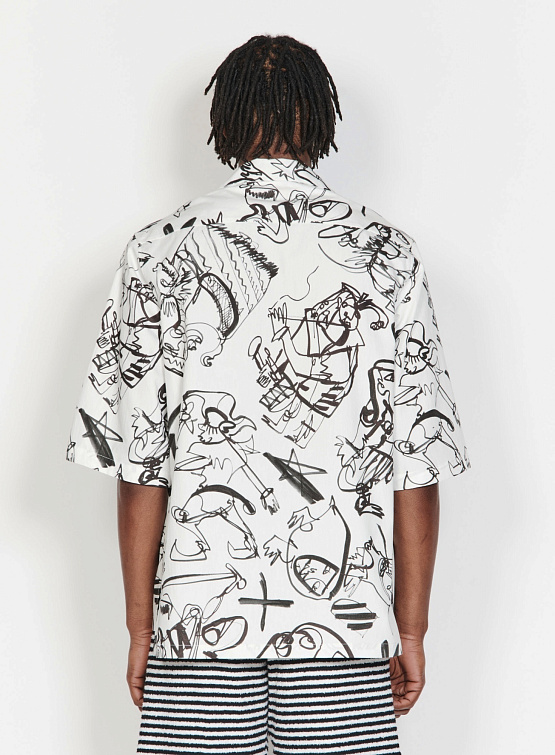 Рубашка Charles Jeffrey Loverboy Hawaiian Shirt White