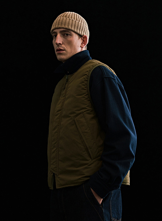 Шапка Uniform Bridge Wool Short Beanie Khaki Beige