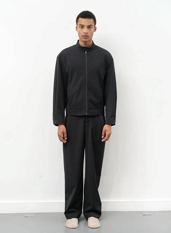 Куртка AMOMENTO Wool Stripe Zip-Up Black