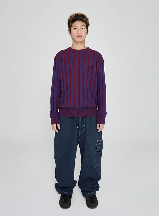 Свитер YESEYESEE Stipe Knit Pullover Navy