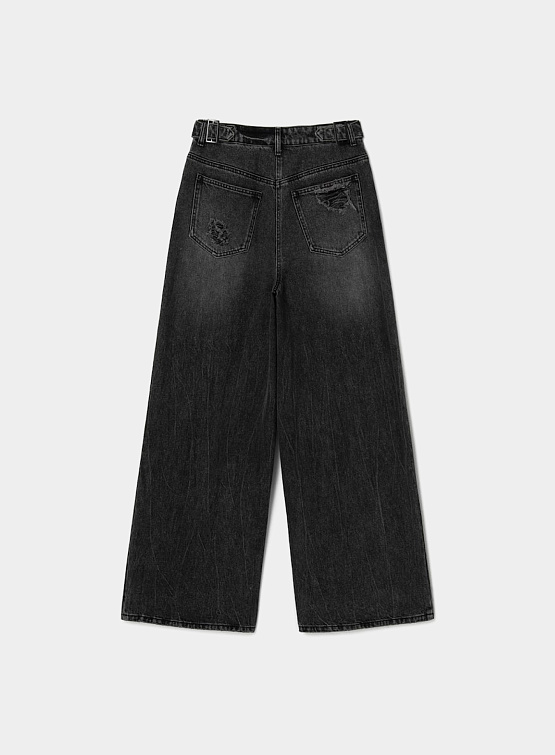 Женские джинсы JUUN.J Destroyed Wide Denim Pants Black