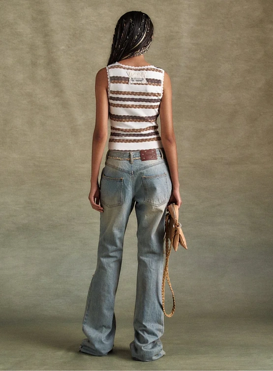 Женские Джинсы Andersson Bell Deconstructed Dirty Wash Bootcut Blue