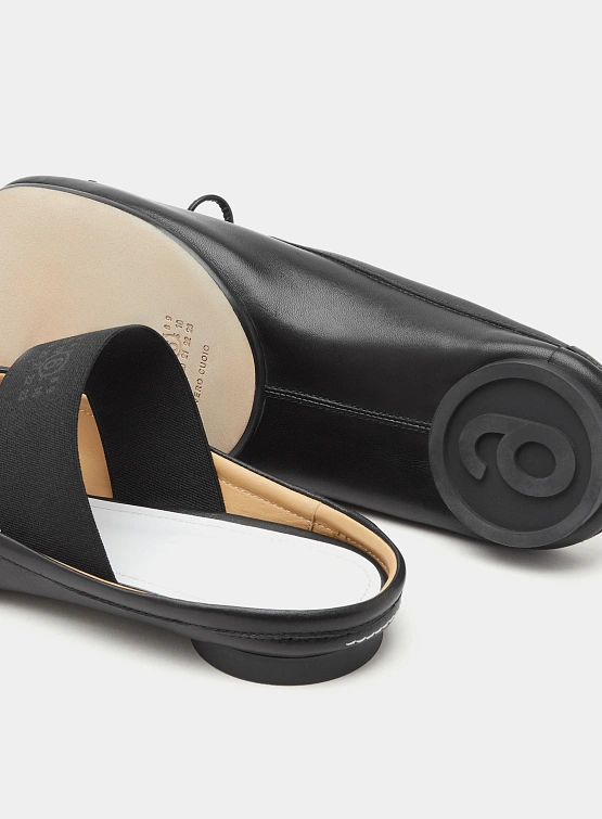 Женские сандалии MM6 Maison Margiela Slip-on Ballerinas Black