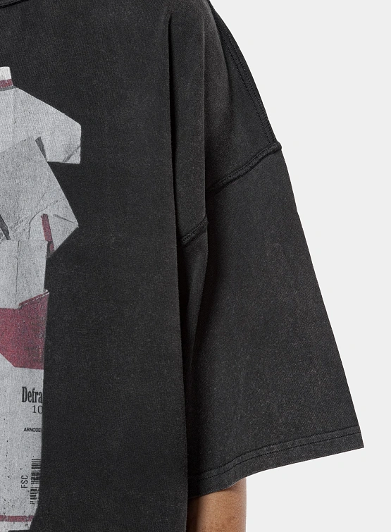 Футболка ARNODEFRANCE 'Antisocial Flavor Red' Washed Black