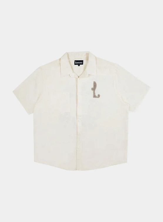 Рубашка lorenz Studio Appliqué Linen Shirt Off White