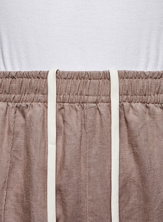 Брюки MKI MIYUKI ZOKU Linen Wide Leg Mushroom
