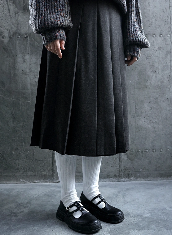 Женская юбка EPINGLER Pleats Long Wrapped Charcoal