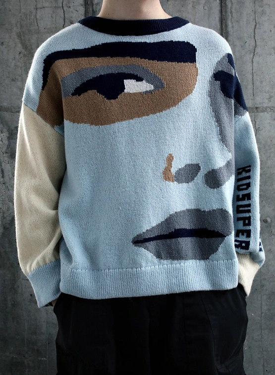 Свитер KidSuper Face Boxy Baby Blue