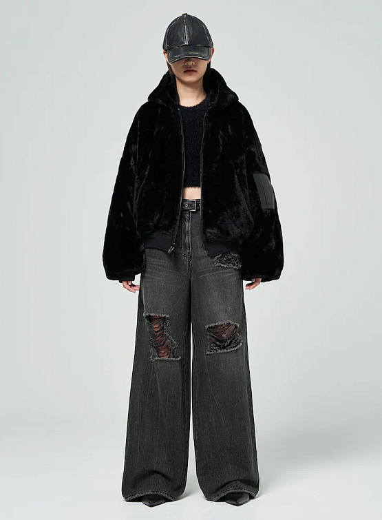 Женский бомбер JUUN.J Reversible MA-1 Hoodie Jumper Black