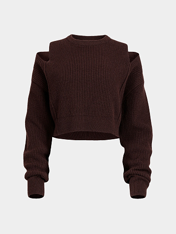 Женский свитер System Slit Roundneck Sweater Dark Brown