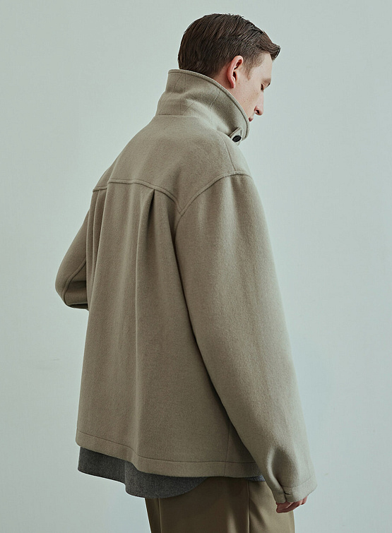 Полупальто Uniform Bridge Pocket Wool Short Coat Beige