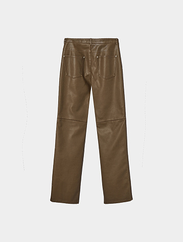 Женские брюки Open YY Eco-Leather Straight Brown