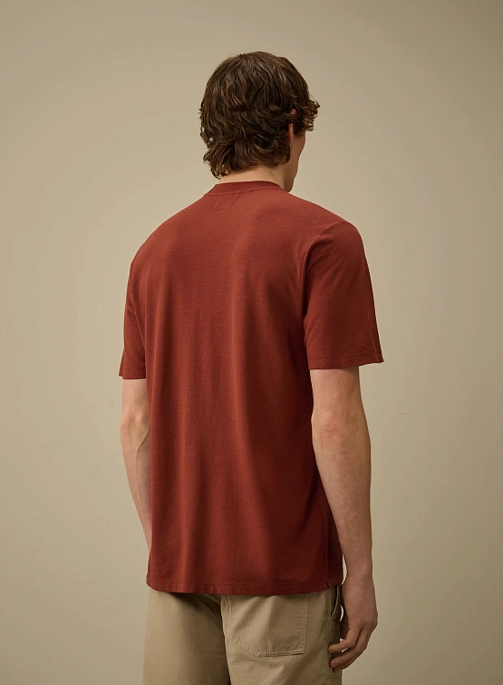 Футболка C.P. Company Crepe Jersey Logo Sable Brown