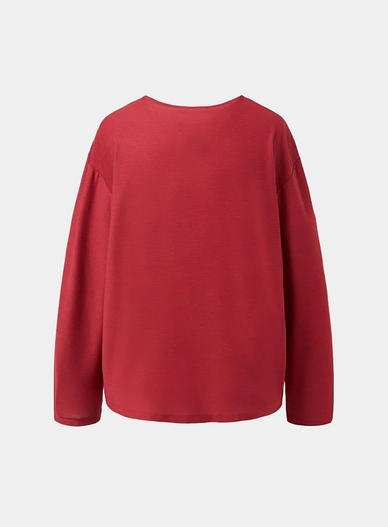 Лонгслив AMOMENTO Stripe Boat Neck Red