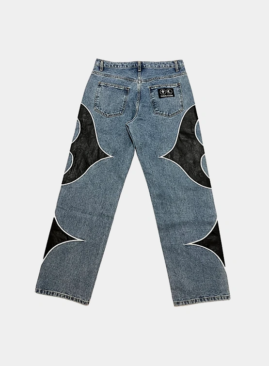 Джинсы Thug Club TC Leather Washing Denim Blue Black