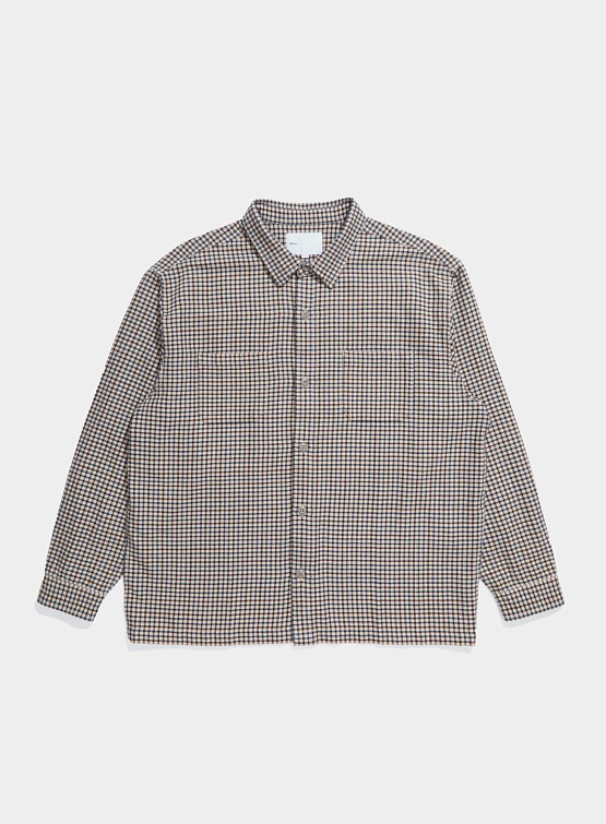Рубашка Adsum Flat Hem Workshirt Check Beige