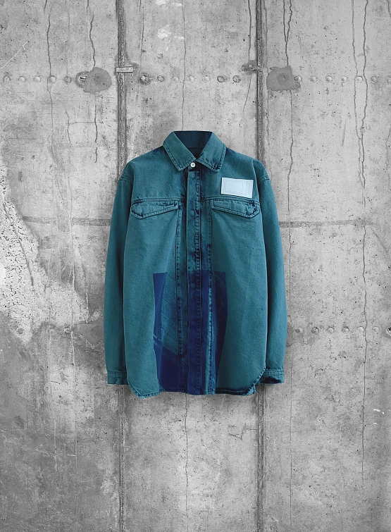 Рубашка A-COLD-WALL* Bleached Overdyed Faded Teal