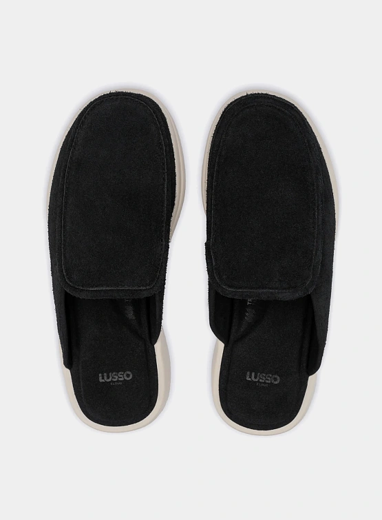 Сабо LUSSO CLOUD Esto Hairy Suede Jet Black / Shortbread